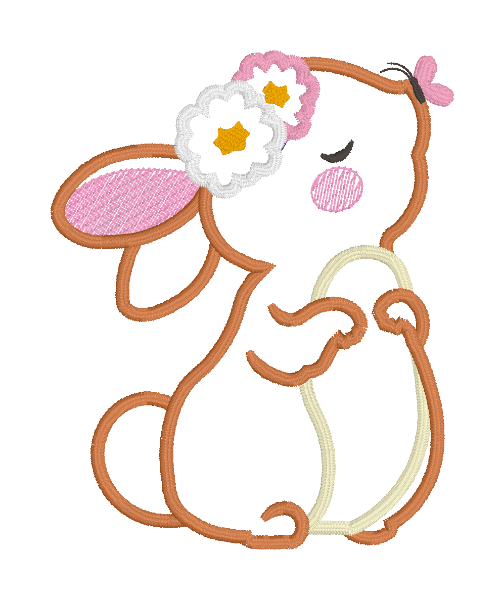 EASTER -  RABBIT GIRL WITH FLOWERS
