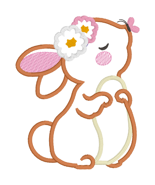 EASTER -  RABBIT GIRL WITH FLOWERS