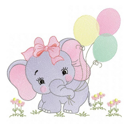 ELEPHANT GIRL WITH BALLOONS